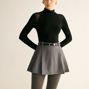 Commense Charcoal Mini Skirt